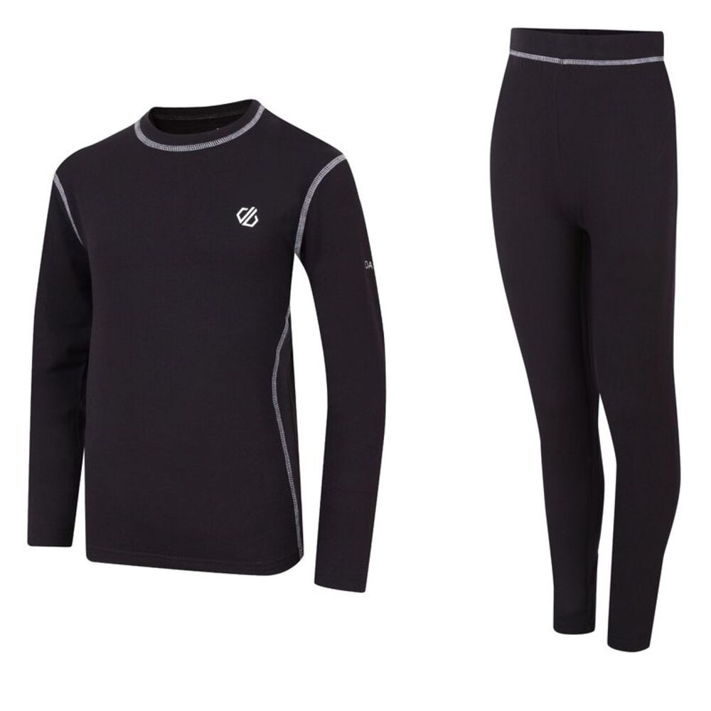 Dare 2B Childrens/Kids Pow II Plain Base Layer Set / Black